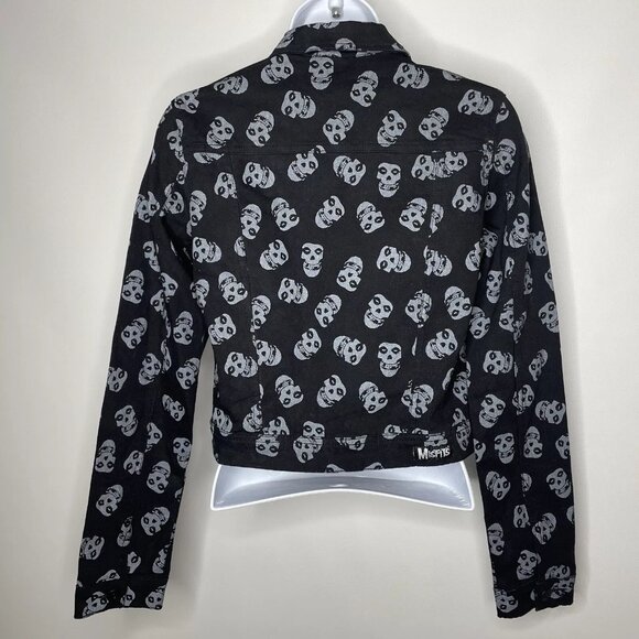 Iron Fist x Misfits Fiend Crimson Ghost All Over Print Black Denim Jacket - Picture 5 of 8